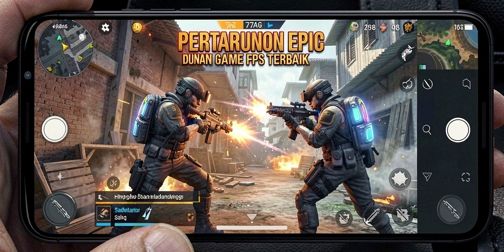 Screenshot gameplay 77AG menampilkan aksi tembak-menembak yang intens.