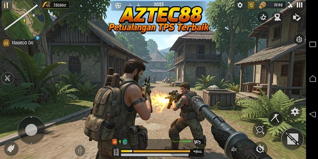 Tampilan dinamis dan seru dari gameplay AZTEC88.