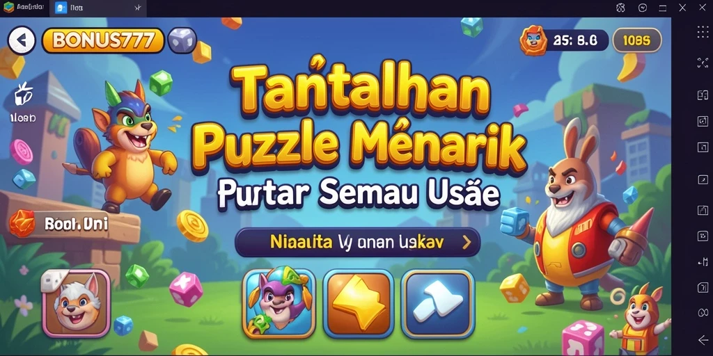 Tampilan gameplay BONUS777 yang menarik dengan berbagai tantangan Puzzle.