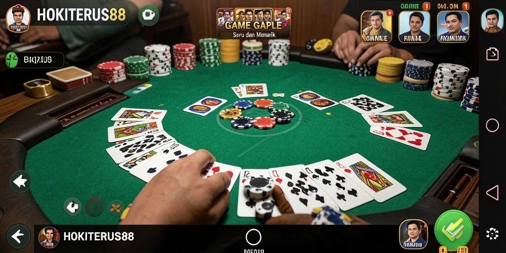 Tampilan menarik gameplay Gaple di HOKITERUS88.