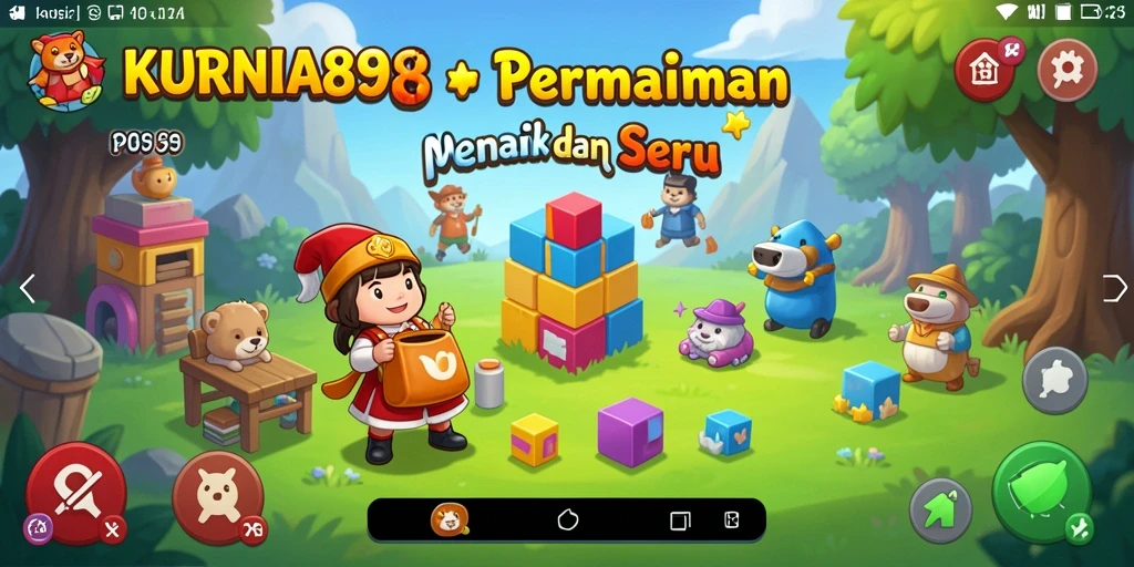 Tampilan gameplay KURNIA898 yang penuh warna dan menantang.