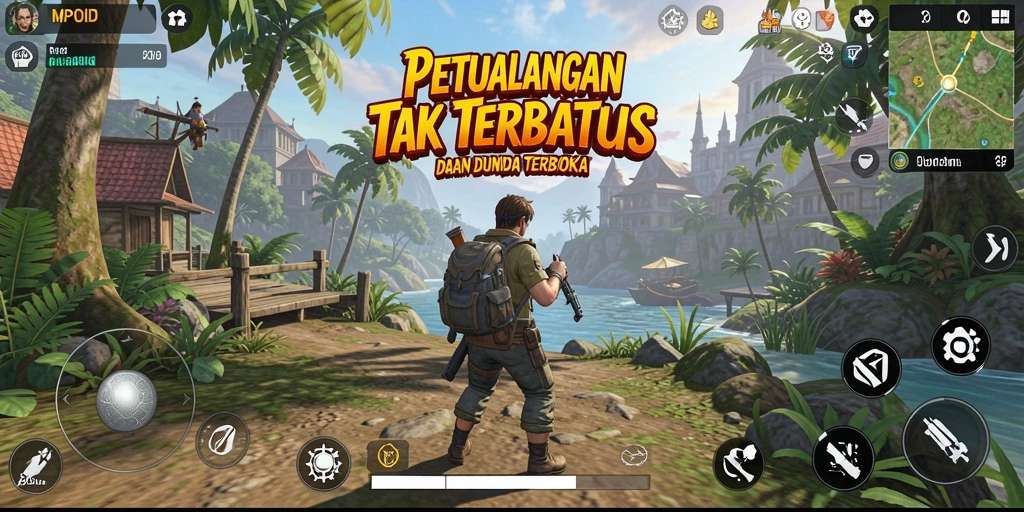 Screenshot MPOID menampilkan karakter menjelajahi dunia terbuka yang menakjubkan.