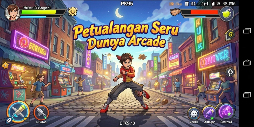 Screenshot menampilkan gameplay seru dan berwarna dari PK95 yang memikat.