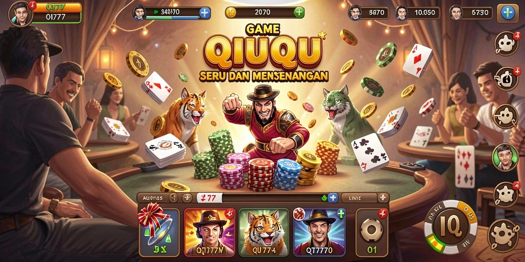 Tampilan gameplay QiuQiu yang menarik dan interaktif.