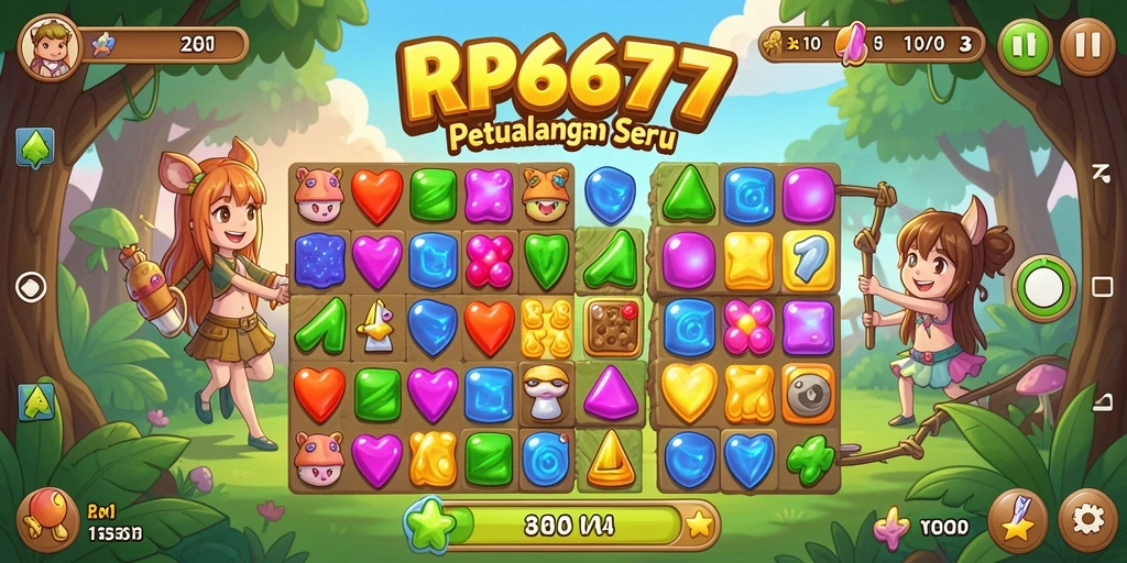 Tampilan gameplay RP6677 yang penuh warna dan menantang.
