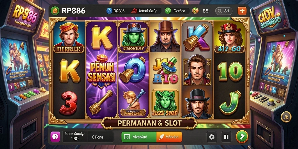 Screenshot RP886 menampilkan gameplay slot yang seru dan interaktif.
