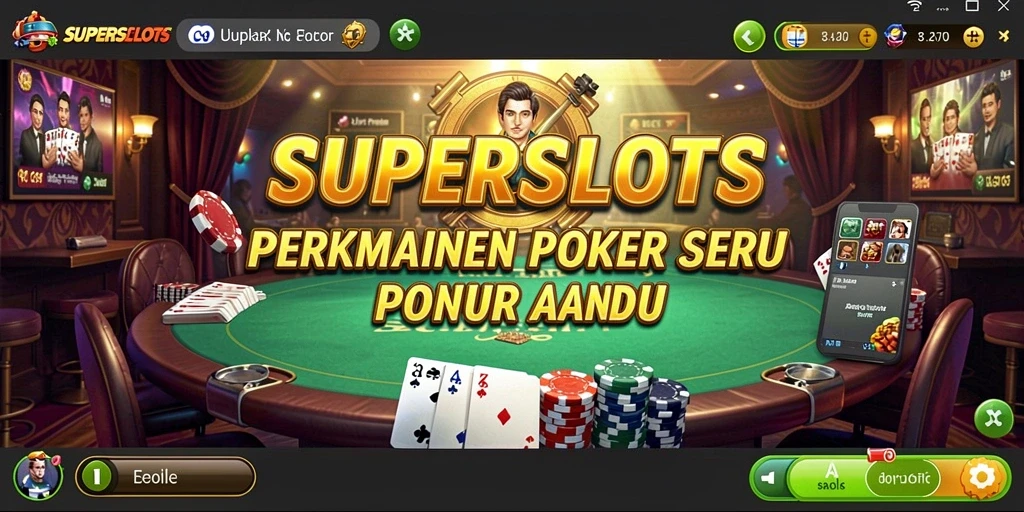 Tampilan gameplay SUPERSLOTS yang menarik saat bermain Poker.