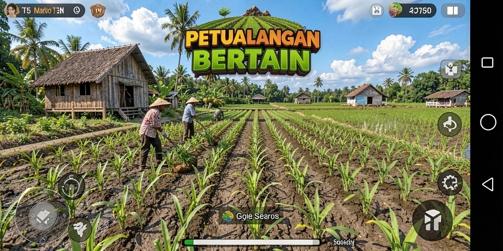 Tampilan gameplay T6 yang menarik dengan aktivitas bertani yang seru.